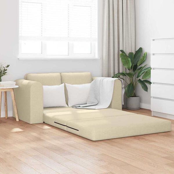 vidaXL Sofa lova 60cm Kreminė audinys