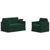 vidaXL Sofa 2 pcs Tamsiai žalia