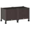 vidaXL Sodo puodynė su ratukais Ruda 80 x 40 x 44 cm PP