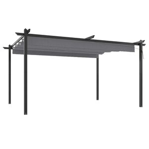 vidaXL Sodo pavėsinė su įtraukiamu stogu, antracito spalvos, 4x3m