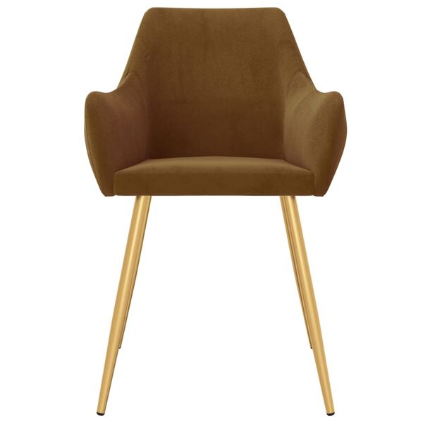 vidaXL Valgomojo kėdės, 4vnt., rudos spalvos, aksomas