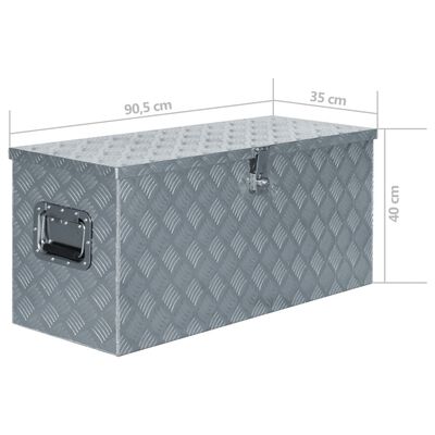 vidaXL Aliuminio dėžė, 90,5x35x40cm, sidabrinė
