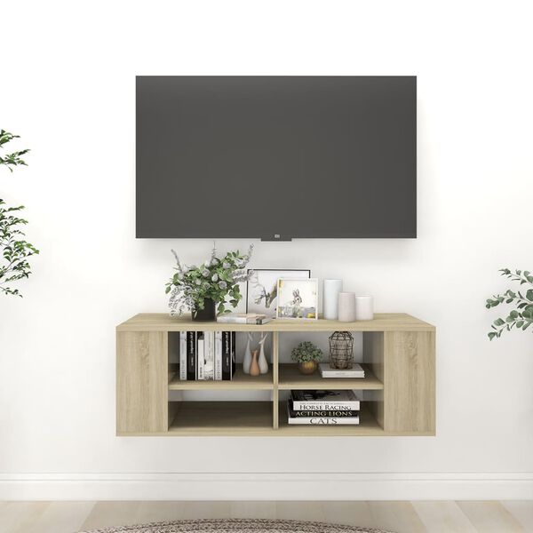 vidaXL Sieninė TV spintelė, ąžuolo, 102x35x35cm, apdirbta mediena
