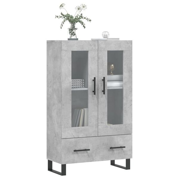 vidaXL Komoda, betono pilkos spalvos, 69,5x31x115cm, apdirbta mediena