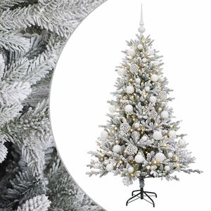 vidaXL Dirbtinė Kalėdų eglutė su burbulais 120 cm 150 LED &Scaron;ilta balta