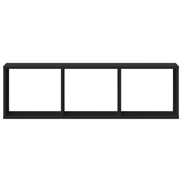 vidaXL Sieninė spintelė, juodos spalvos, 100x16x30cm, apdirbta mediena