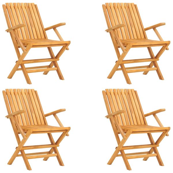 vidaXL Sodo valgomojo baldų komplektas, 5 dalių, tikmedžio masyvas