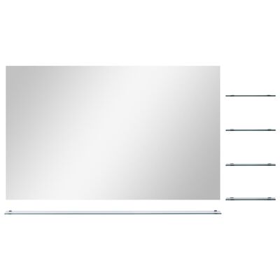 vidaXL Sieninis veidrodis su lentyna, 100x60cm, grūdintas stiklas