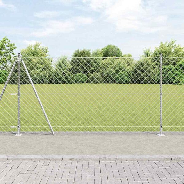 vidaXL Tvorelės stulpas Sidabro 25 x 1,2 m (60 x 60 mm tinklas)