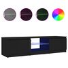 vidaXL Televizoriaus spintelė su LED ap&scaron;vietimu, juoda, 140x40x36cm