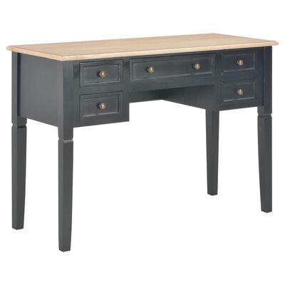 vidaXL Rašomasis stalas, juodos spalvos, 109,5x45x77,5cm, mediena