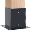 vidaXL Stulpų pagrindai kvadratiniai, 4vnt., antracito sp., 121x121mm
