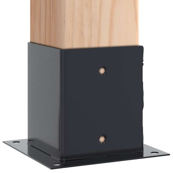 vidaXL Stulpų pagrindai kvadratiniai, 4vnt., antracito sp., 121x121mm