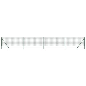 vidaXL Vielinė tinklinė tvora, žalia, 1x10m, galvanizuotas plienas