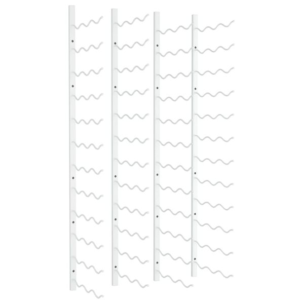 vidaXL Prie sienos montuojami vyno laikikliai, 2vnt., balti, geležis