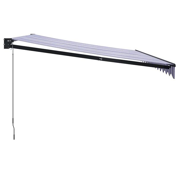 vidaXL I&scaron;traukiama markizė, mėlyna/balta, 4x3m, audinys ir aliuminis