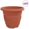 vidaXL Apvalus gėlių vazonas 24 vnt. Raudona plyta &Oslash; 22 x 18 cm