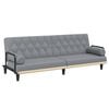 vidaXL Sofa-lova su porankiais, &scaron;viesiai pilkos spalvos, audinys