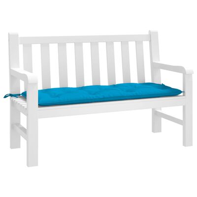 vidaXL Sodo suoliuko pagalvėlė, šviesiai mėlyna, 120x50x7cm, audinys