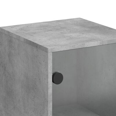vidaXL Šoninė spintelė su stiklinėmis durelėmis, betono, 35x37x100cm