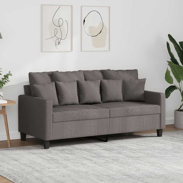 vidaXL Dvivietė sofa, taupe spalvos, 140cm, audinys