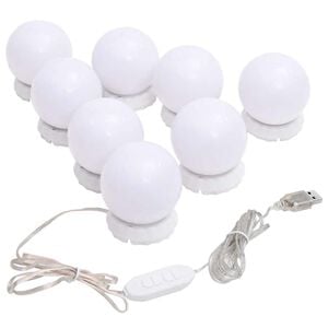 vidaXL LED lemputės veidrodžiui, 8vnt., &scaron;iltos ir &scaron;altos baltos