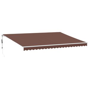vidaXL Automatinė i&scaron;traukiama markizė su LED, rudos spalvos, 500x350cm