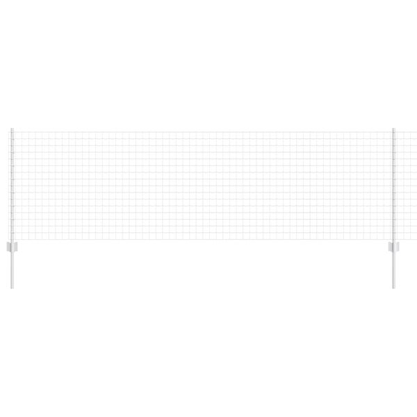 vidaXL Tvora su stulpais Sidabro 0,8 x 25 m Plienas