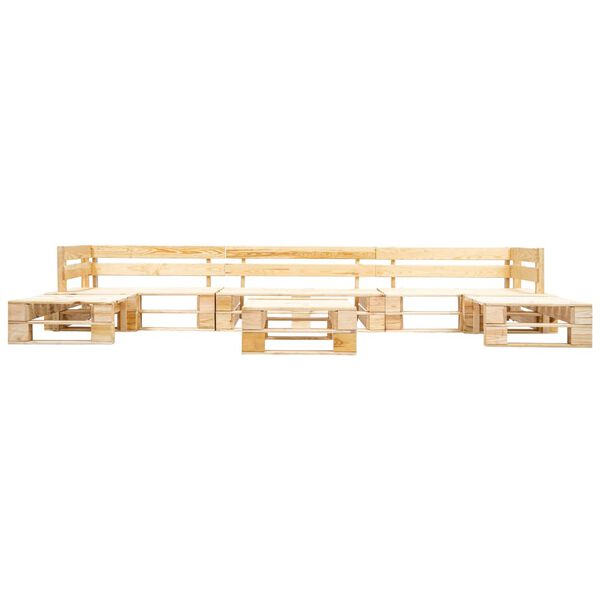 vidaXL Sodo komplektas i&scaron; palečių, 6 dalių, natūralus, mediena