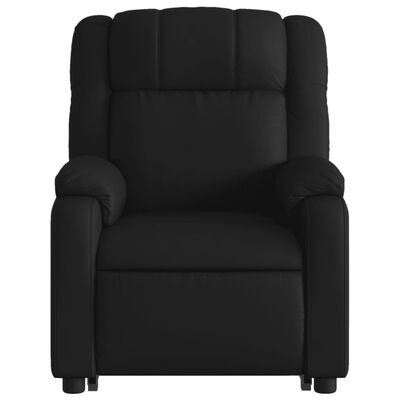 vidaXL Atsistojantis atlošiamas krėslas, juodos spalvos, dirbtinė oda