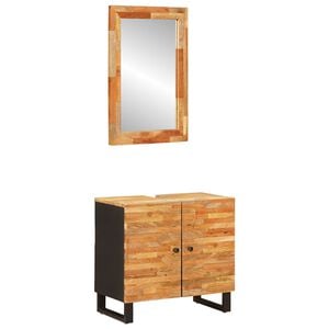 vidaXL Vonios komplektai su saugykla 2 pcs Natūrali Kietas mango medis