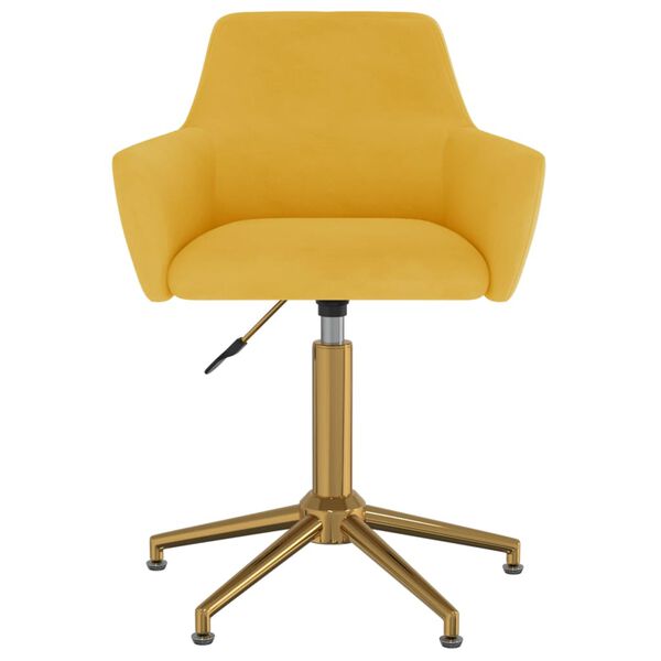 vidaXL Pasukamos valgomojo kėdės, 2vnt., geltonos spalvos, aksomas