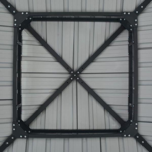 vidaXL Pavėsinė, pilka, 295x295x265cm