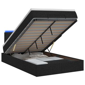 vidaXL Otmana lova su matracsu ir LED Juoda 120 x 200 cm Audinys