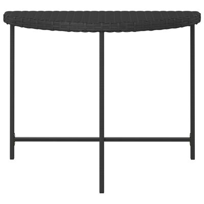 vidaXL Sodo stalas, juodos spalvos, 100x50x75cm, poliratanas