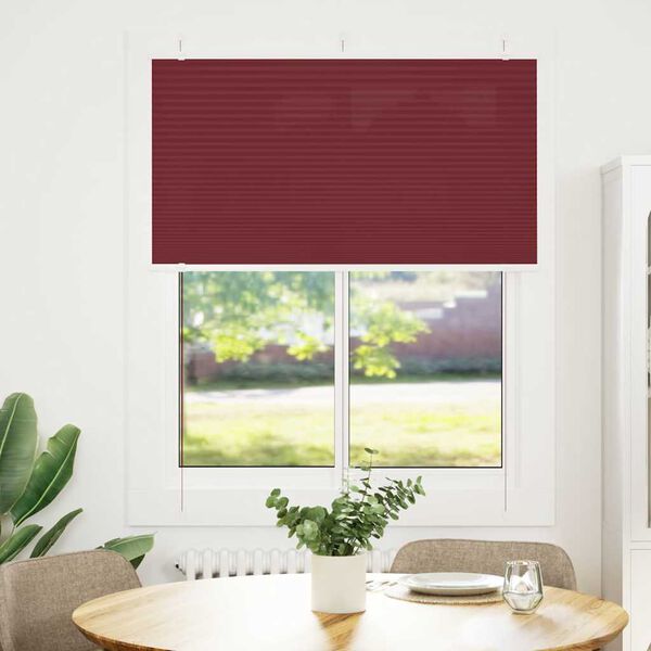 vidaXL Plisuota žaliuze Bordo raudona 105x100 cm Audinio plotis