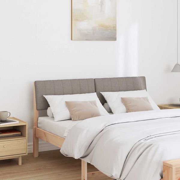 vidaXL Apmu&scaron;ta lovos galvūgalis Taupe 140 cm Kietos pu&scaron;ies mediena