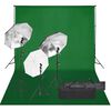 vidaXL Fotostudijos rinkinys su ap&scaron;vietimo rinkiniu ir fonu