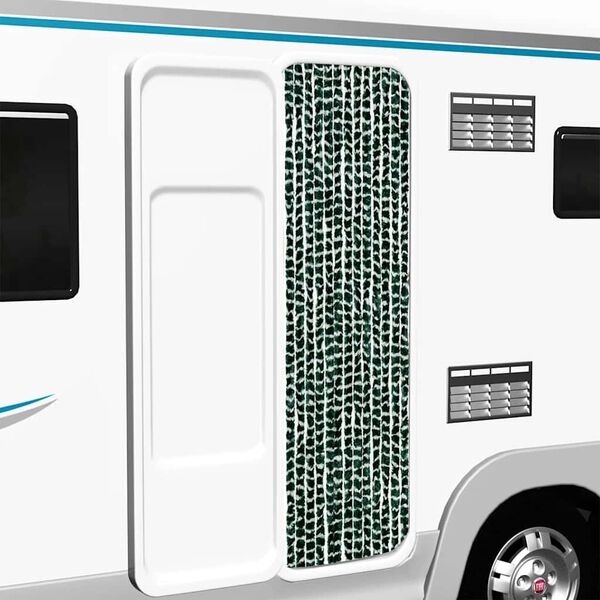 vidaXL Užuolaida nuo musių, žalia ir balta, 56x200cm, šeniliscm