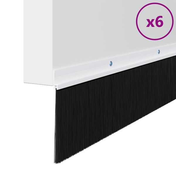 vidaXL Sukabinamų durų &scaron;epetėlių sandarikliai 6 pcs Balta 100 cm