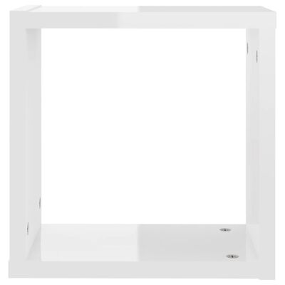 vidaXL Sieninės lentynos, 2vnt., baltos, 30x15x30cm, kubo formos