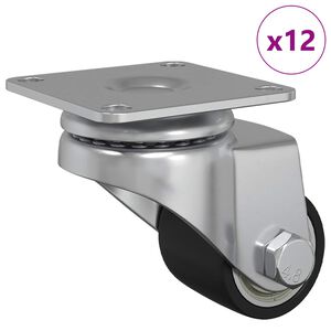 vidaXL Ratukas 12 pcs Sidabro 50 mm Nailonas