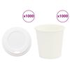 vidaXL popieriniai kavos puodeliai su dangteliais 1000 vnt 4oz 100ml