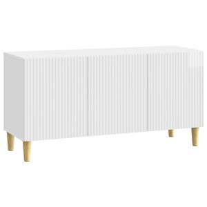 vidaXL Televizoriaus spintelė Itin blizgi balta 99 x 34,5 x 50 cm