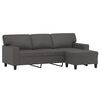 vidaXL Trivietė sofa su pakoja, pilkos spalvos, 180cm, dirbtinė oda