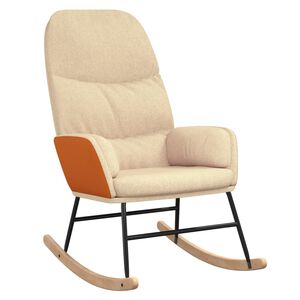 vidaXL Supama kėdė, kreminės spalvos, audinys