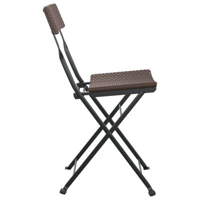 vidaXL Sulankstomos bistro kėdės, 6vnt., rudos, poliratanas/plienas