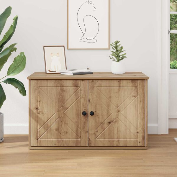 vidaXL Katės namelis Meistrų ąžuolas 85 x 55 x 50 cm Apdirbta mediena