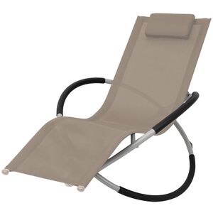 vidaXL Lauko saulės gultas, taupe spalvos, plienas, geometrinių formų