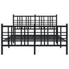 vidaXL Lovos rėmas su galvūgaliu/kojūgaliu, juodas, 120x190cm, metalas